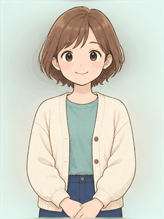 キャラクターが『おはようございます』の手話をするアニメーション